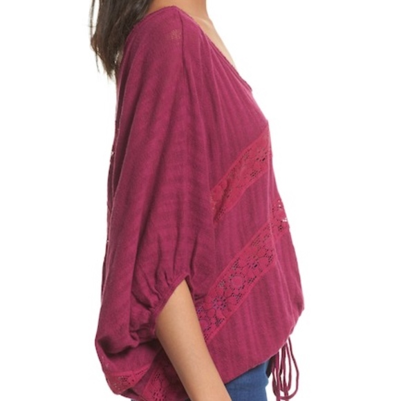 NEW FREE PEOPLE! PLUM LACE PULL OVER! - Picture 4 of 4